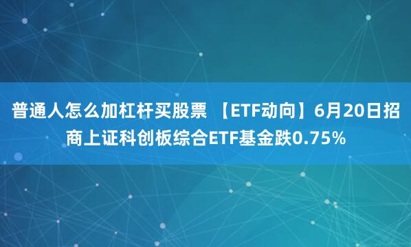 普通人怎么加杠杆买股票 【ETF动向】6月20日招商上证科创板综合ETF基金跌0.75%