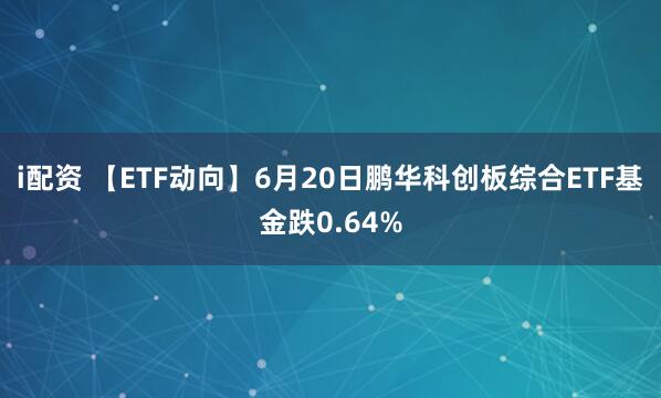 i配资 【ETF动向】6月20日鹏华科创板综合ETF基金跌0.64%